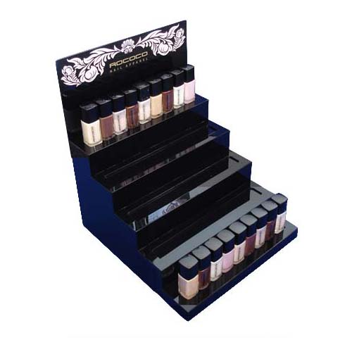 POP Stepped acrylic makeup display stand for nail polish