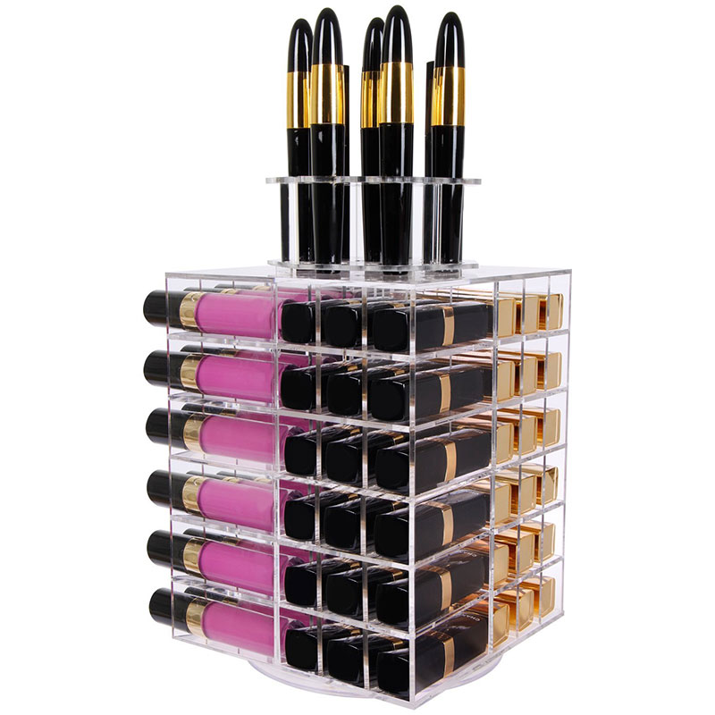 Rotating acrylic cosmetics display stand for lipstick