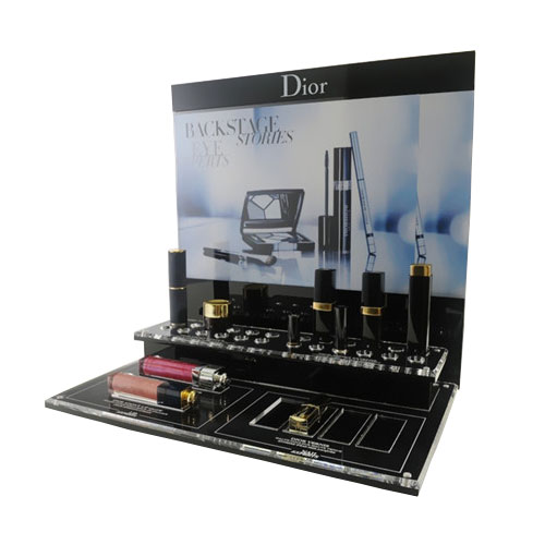 Two tiers acrylic makeup display for lipstick