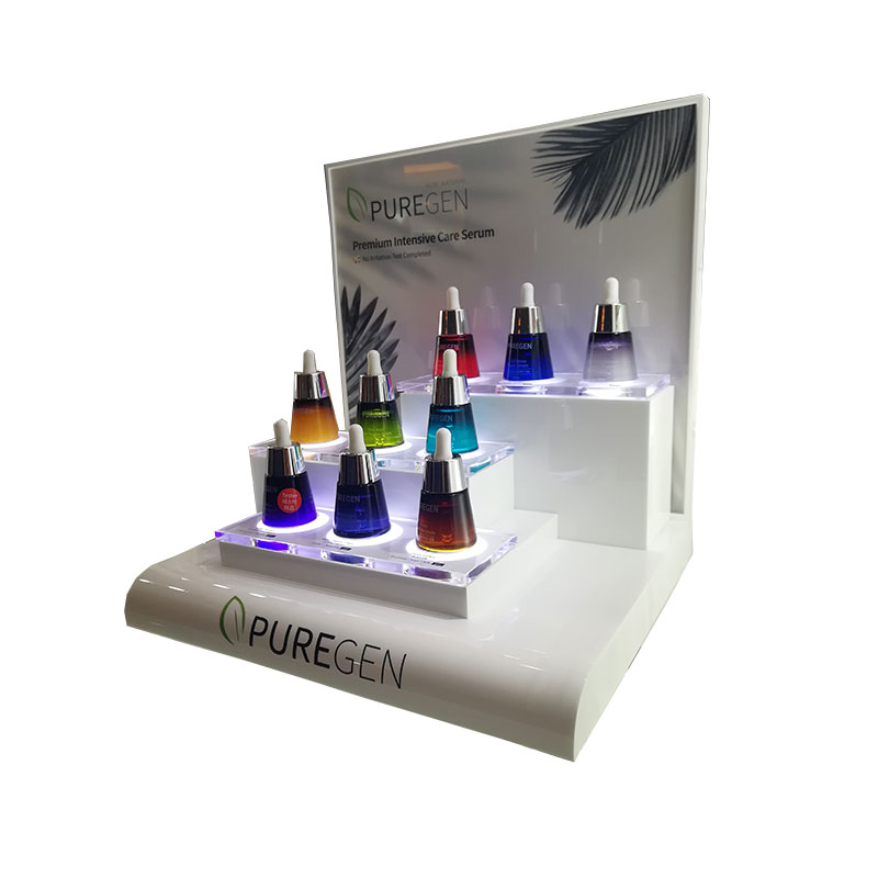 Branded acrylic cosmetics perfume display stand units