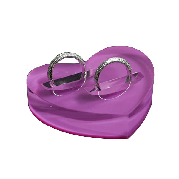 Heart-shaped acrylic ring jewelry display stand block