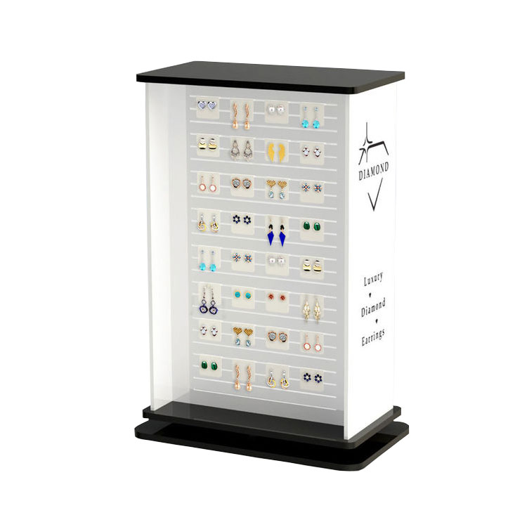 Rotating acrylic earring jewelry display stand