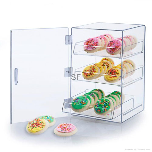 Acrylic pastry donut food display case unit