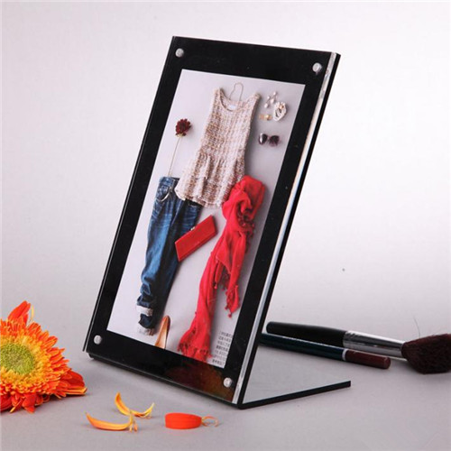 Black 4x6 magnetic acrylic picture frame