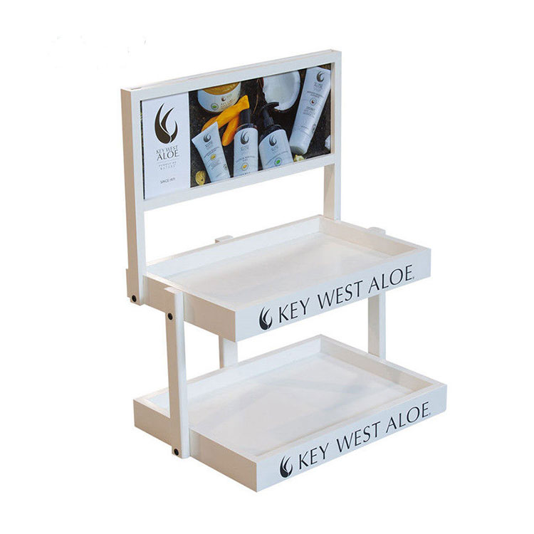 Table top wood cosmetics display stand for sale