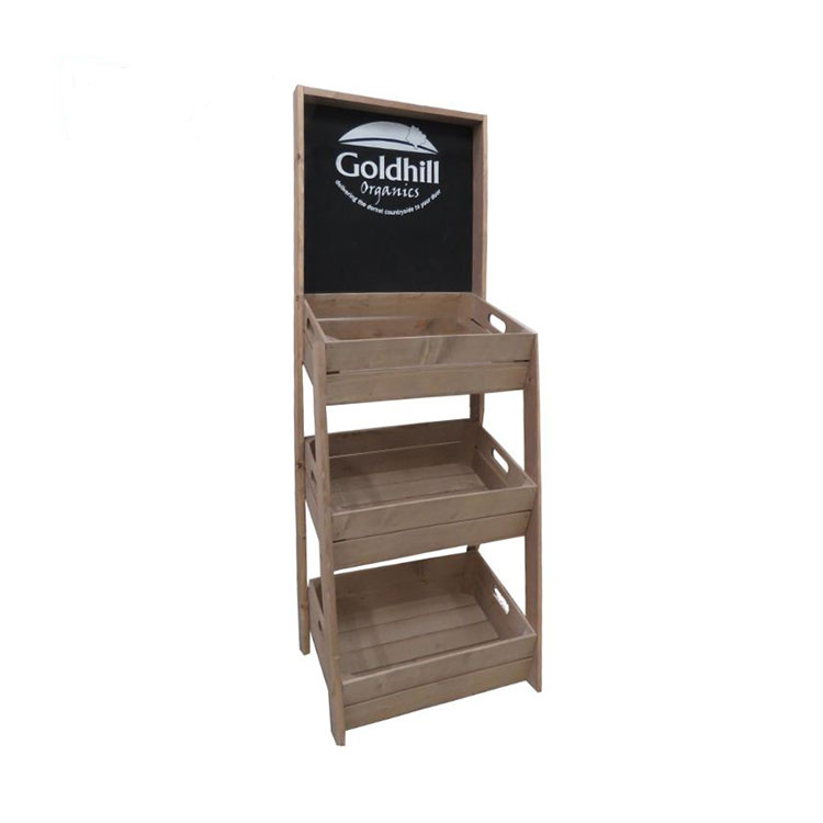 Floor standing wood skincare makeup display stand