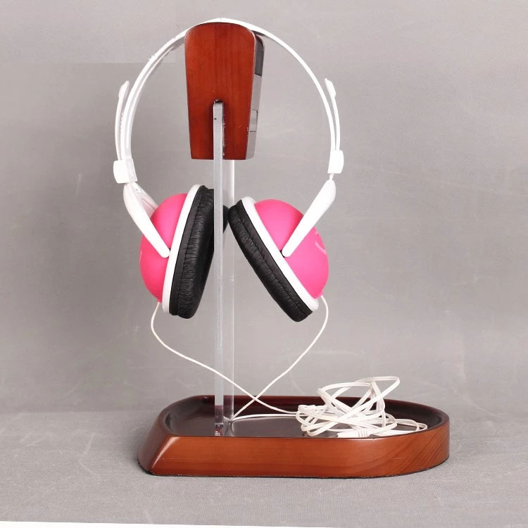 Diy wooden headset display stand design