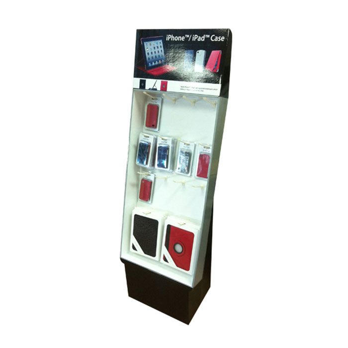 Cardboard cell phone accessory display rack with hook