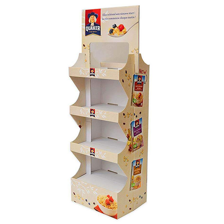 Cardboard floor standing display stands units for food