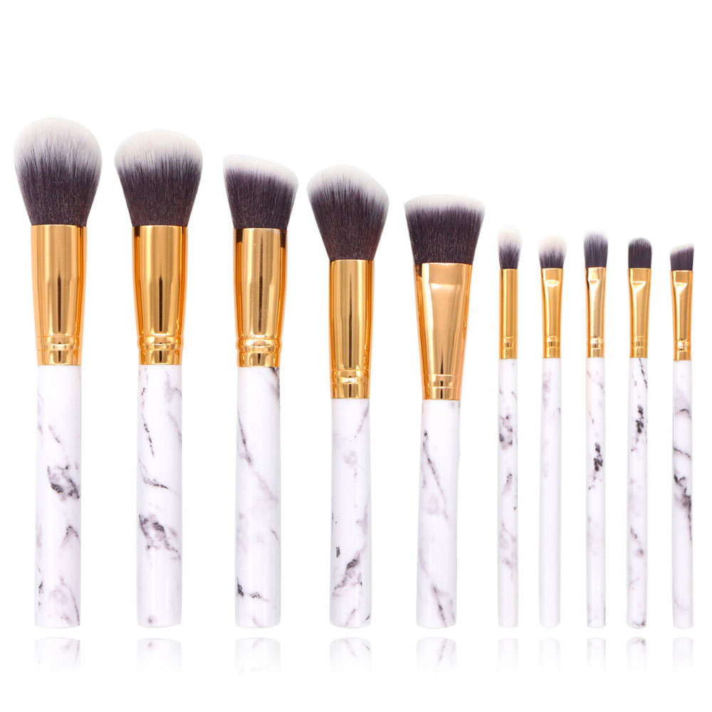 Marble pattern cosmetics concealer eyeshadow brush set