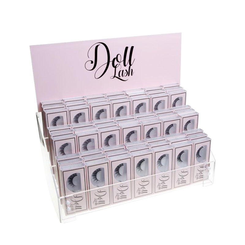 Three tiers acrylic eyelash display stand with header