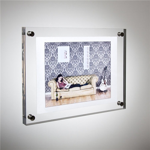 Wall mount acrylic photo picture frame