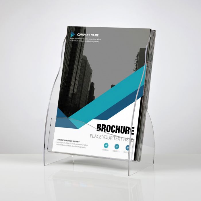 Countertop acrylic brochure document display holder