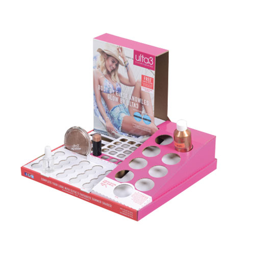 Cardboard cosmetics makeup display stand manufacturer