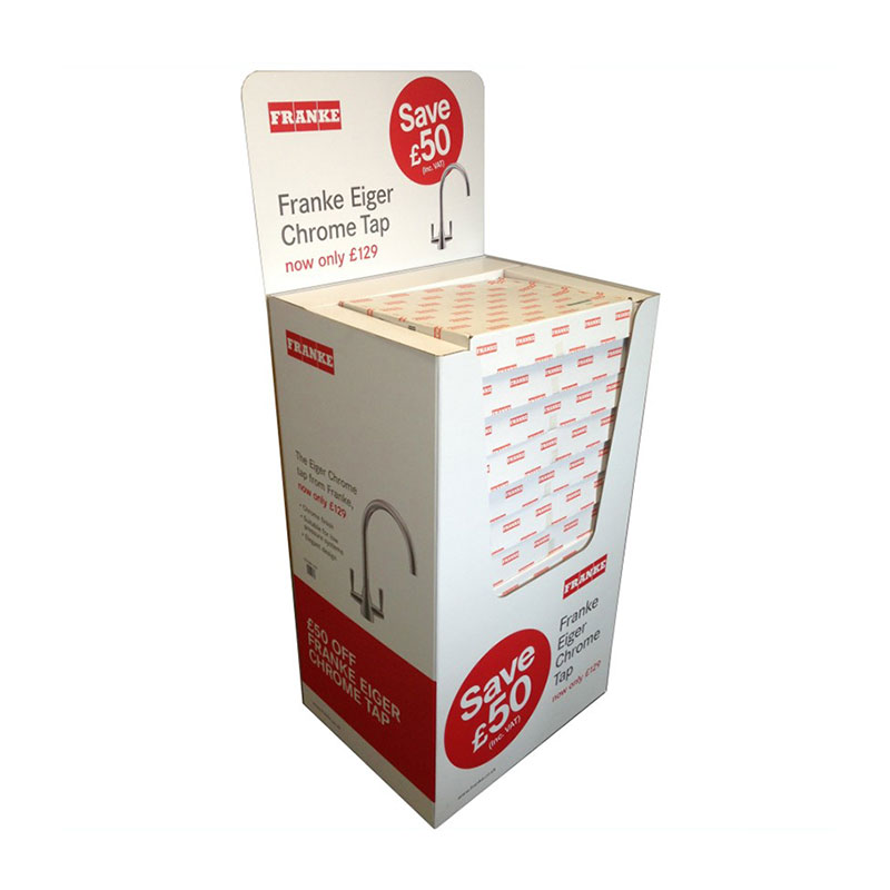 Cardboard pop counter product display stands