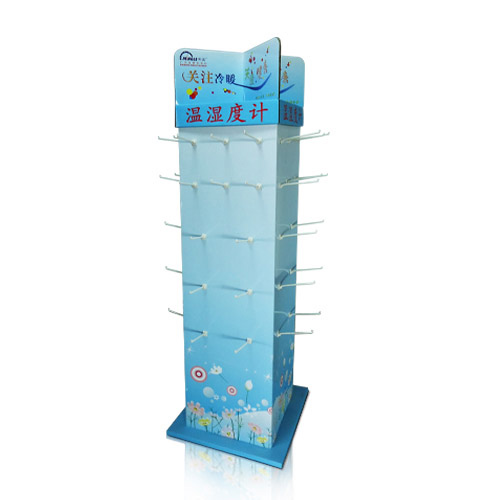 Cardboard display stand with hooks