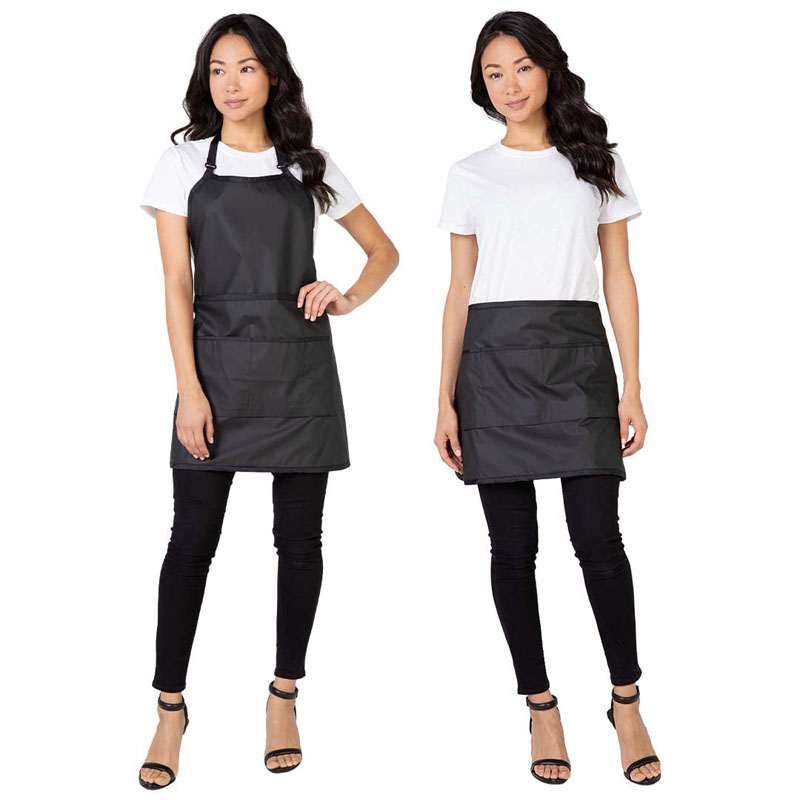 Women's Signature Switch Salon Stylist & Nail Tech Apron with Pockets, Cosmetology Waist ApronTool Skirt, Chemical, Bleach, and Water Proof, Pockets with Zippered Bottoms, Black