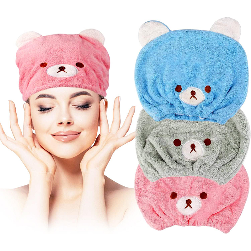 Hair Drying Towel for Kids Girls Soft Absorbent Kids Dry Hair Cap Kids Hair Towel Wrap Head Towel Wraps for Kids